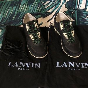 Lanvin Black reflective trainers